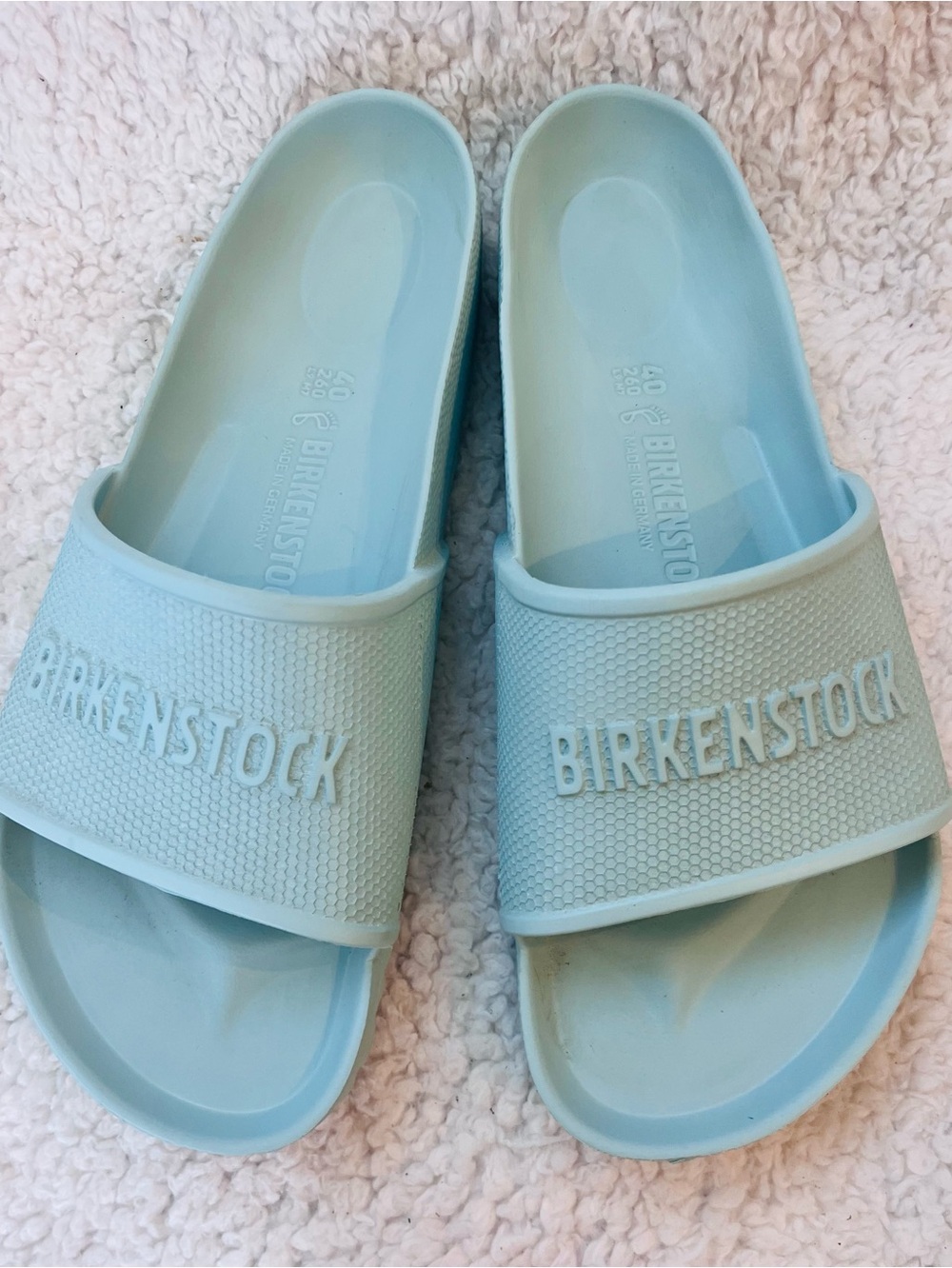 Birkenstocks Barbados EVA, sky aqua blue 9 40 women’s excellent condition
